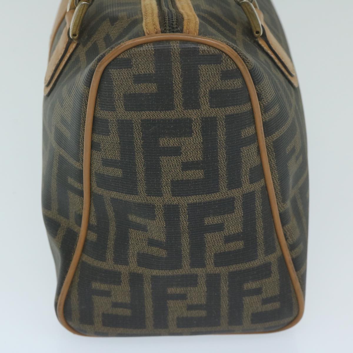 FENDI Zucca Canvas Hand Bag Black Brown 63796
