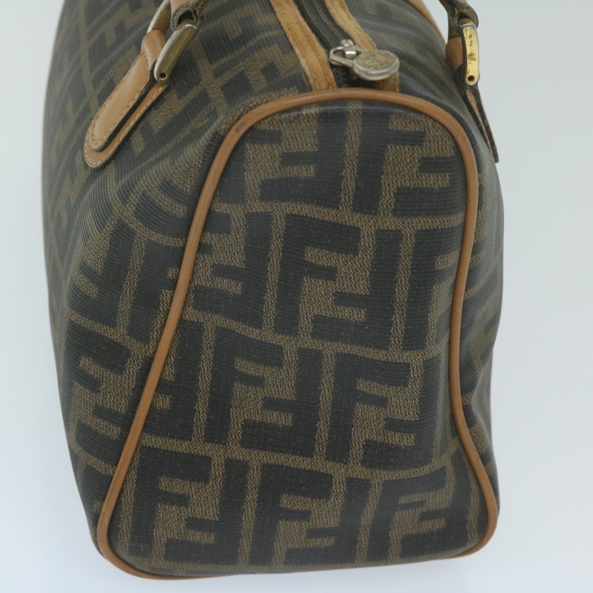 FENDI Zucca Canvas Hand Bag Black Brown 63796