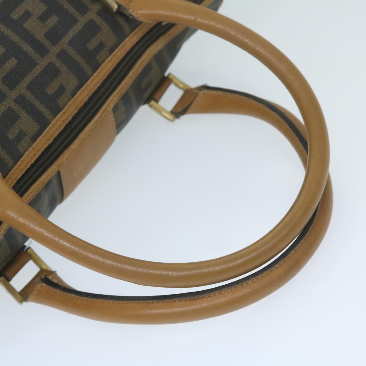 FENDI Zucca Canvas Hand Bag Black Brown 63796