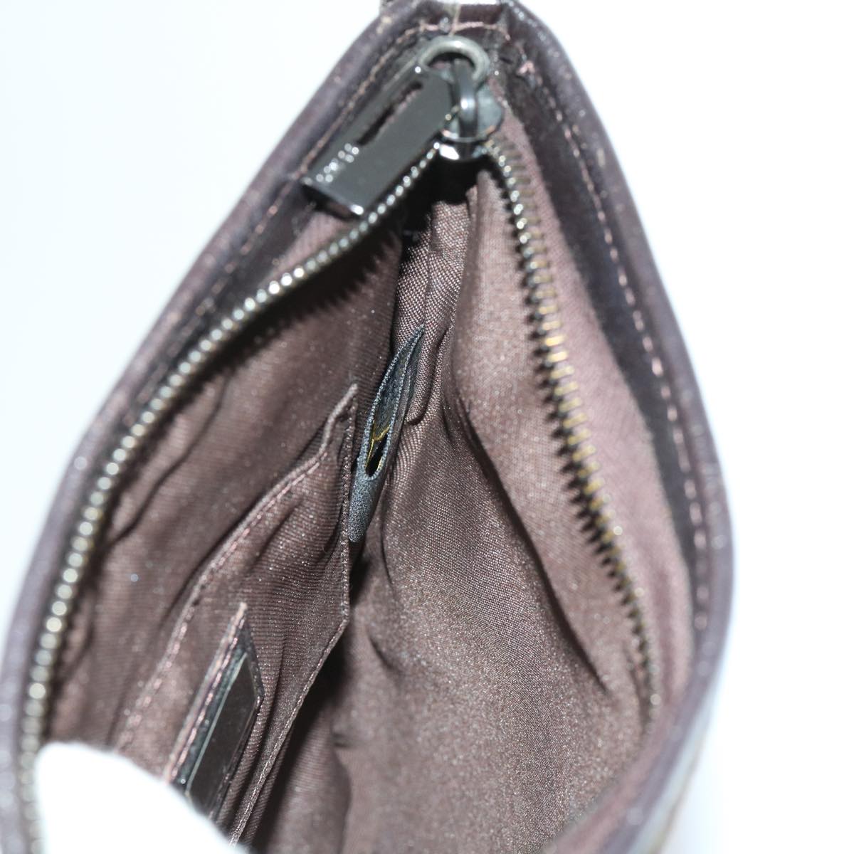 FENDI Zucchino Canvas Shoulder Bag Brown 63817