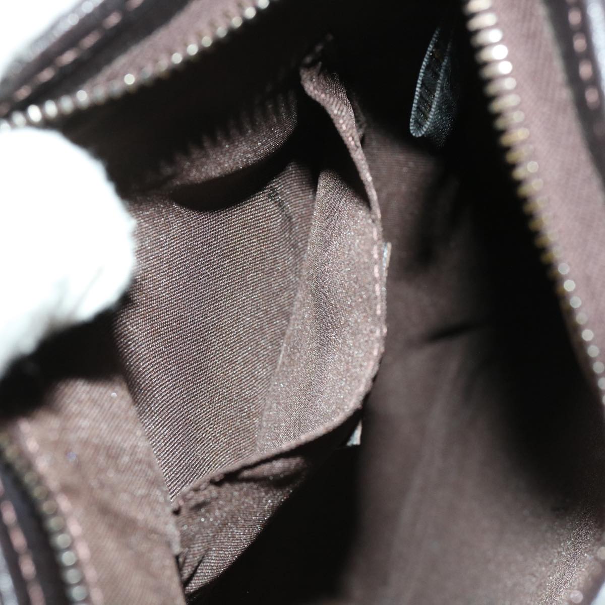 FENDI Zucchino Canvas Shoulder Bag Brown 63817