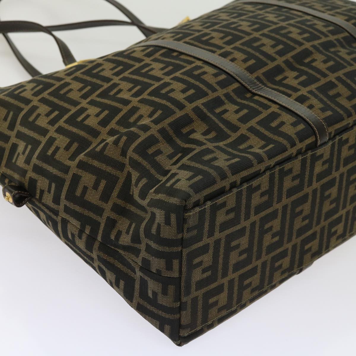 FENDI Zucca Canvas Shoulder Bag Black Brown 63819