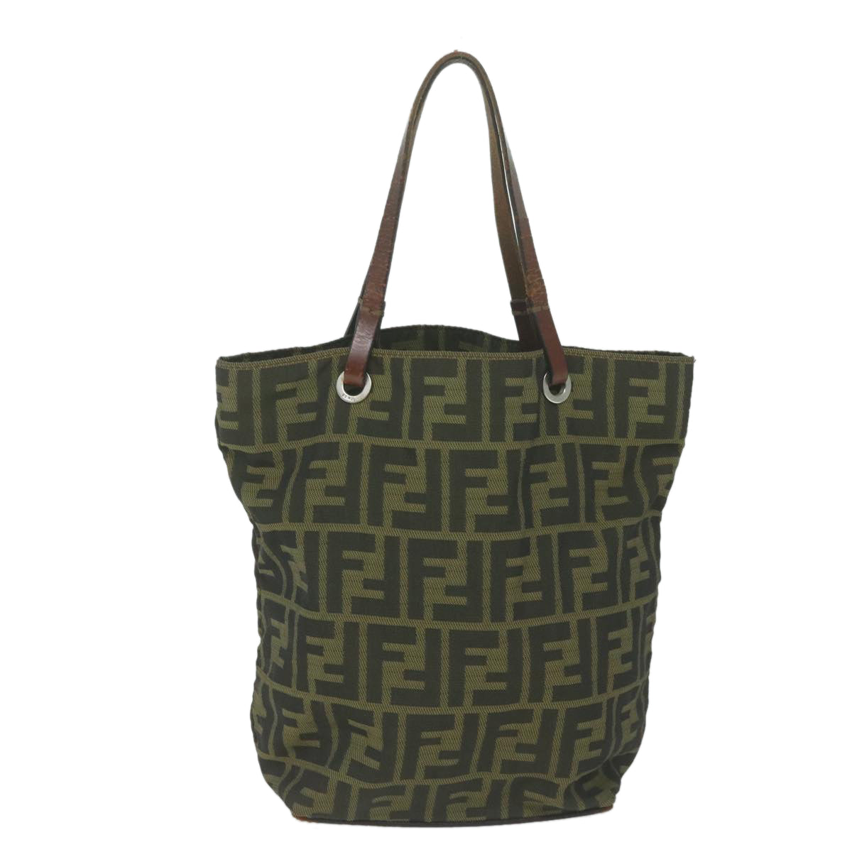 FENDI Zucca Canvas Tote Bag Black Brown 63898
