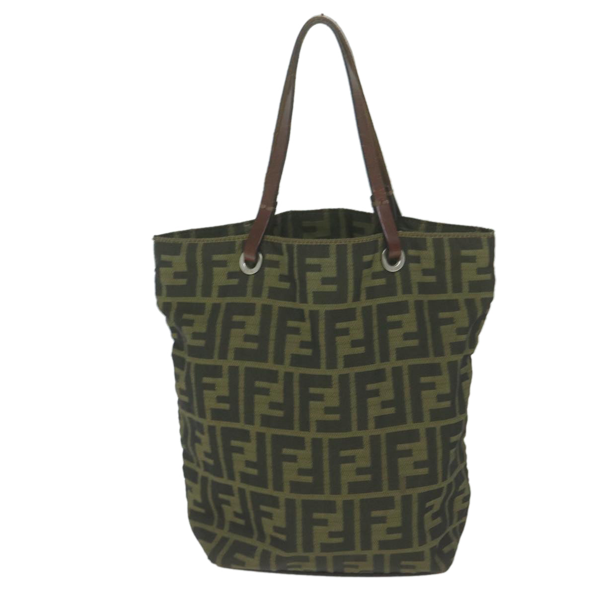 FENDI Zucca Canvas Tote Bag Black Brown 63898