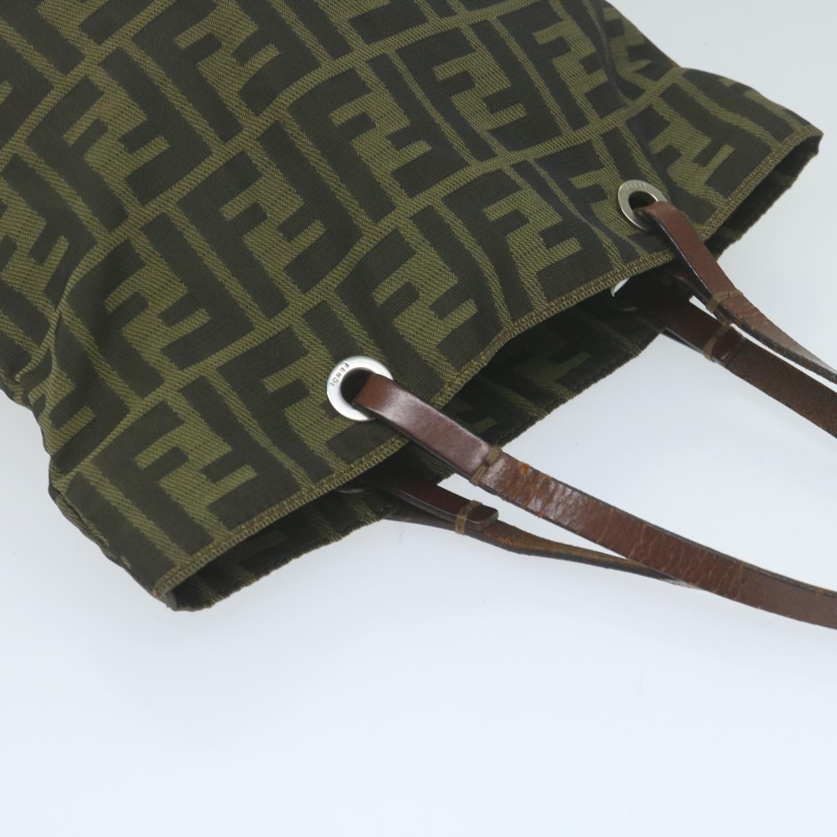 FENDI Zucca Canvas Tote Bag Black Brown 63898