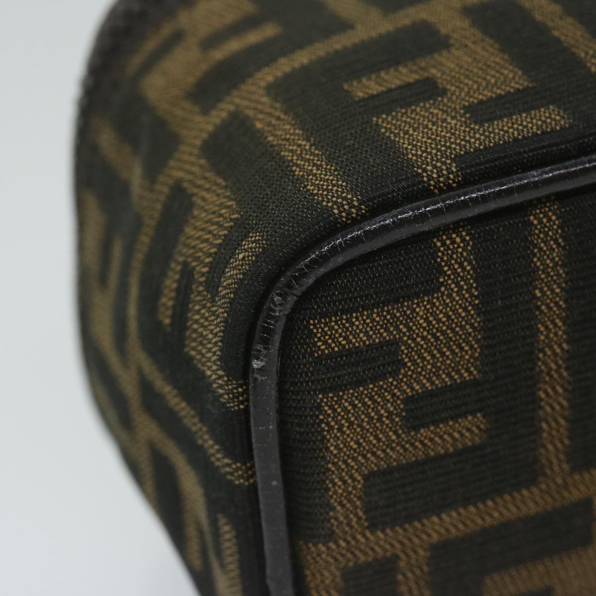 FENDI Zucca Canvas Vanity Pouch Brown Black 63932