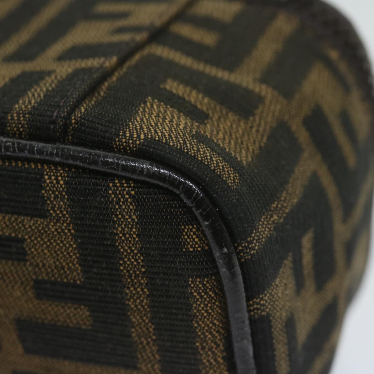 FENDI Zucca Canvas Vanity Pouch Brown Black 63932