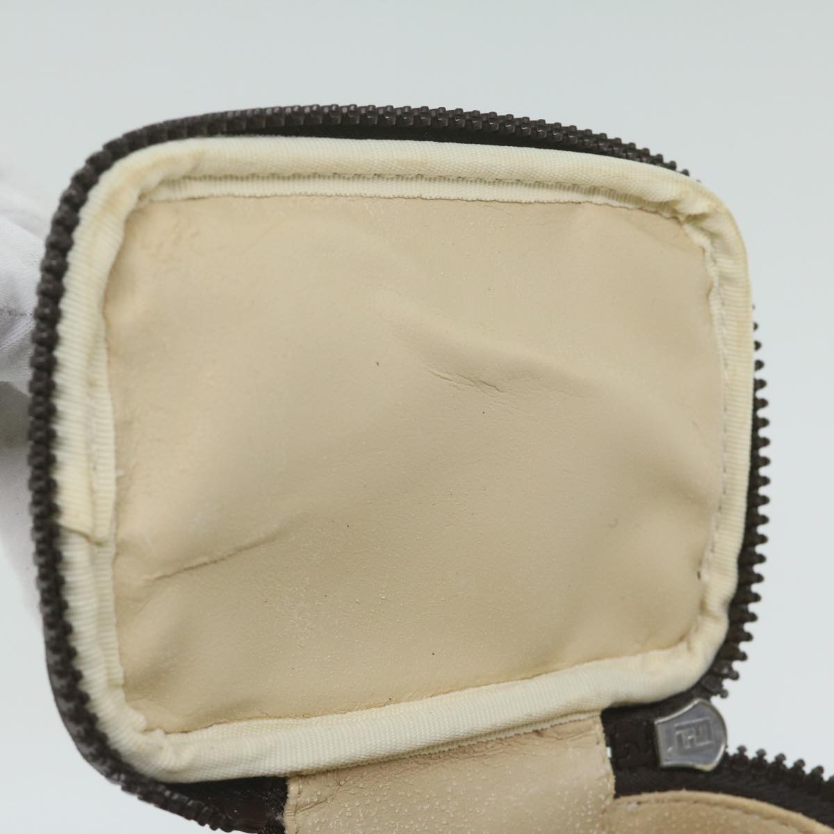 FENDI Zucca Canvas Vanity Pouch Brown Black 63932