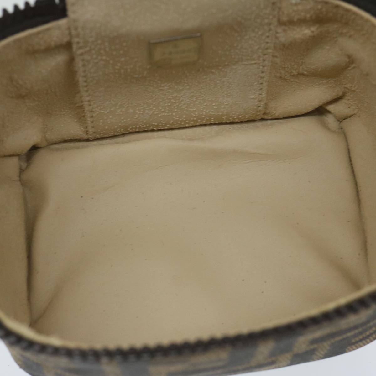FENDI Zucca Canvas Vanity Pouch Brown Black 63932