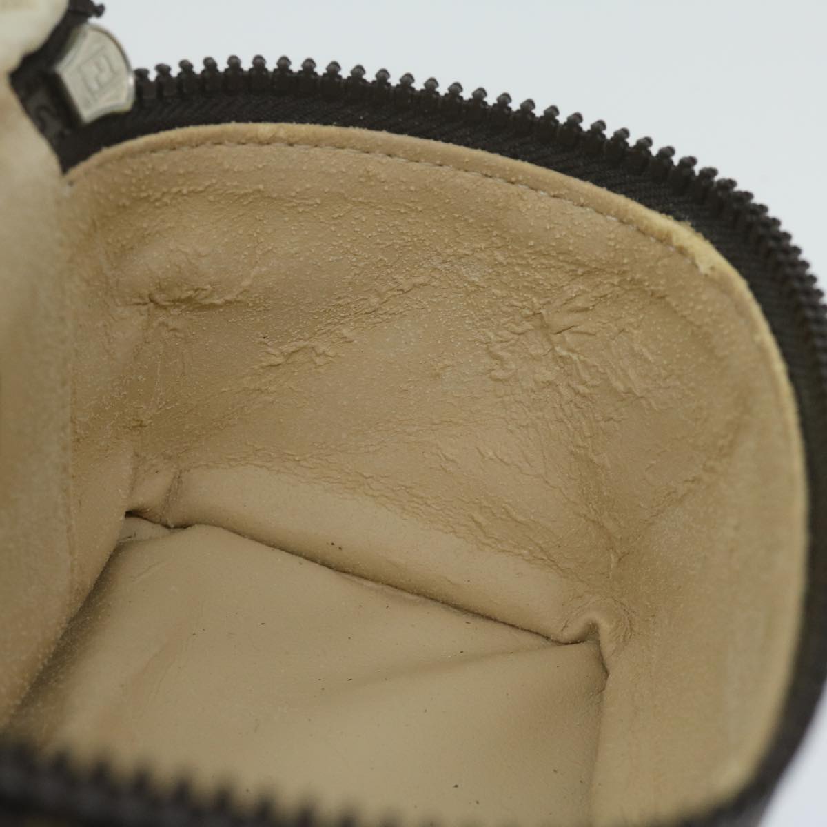 FENDI Zucca Canvas Vanity Pouch Brown Black 63932