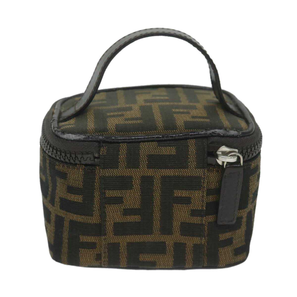 FENDI Zucca Canvas Vanity Pouch Brown Black 63932
