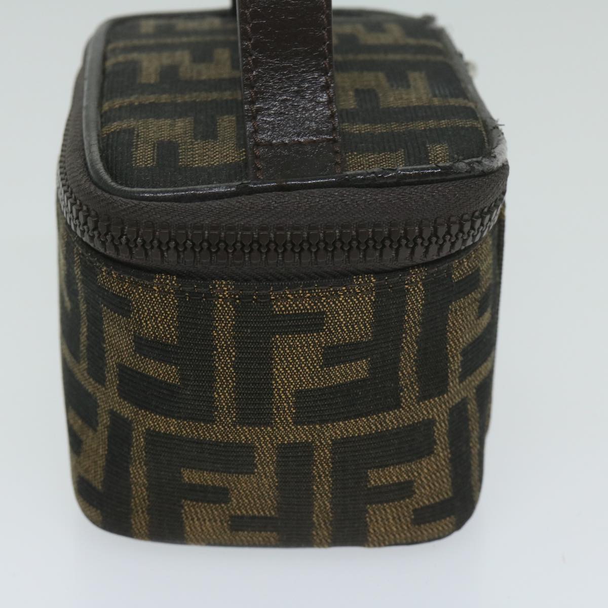 FENDI Zucca Canvas Vanity Pouch Brown Black 63932