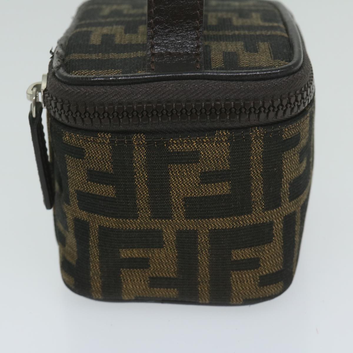 FENDI Zucca Canvas Vanity Pouch Brown Black 63932