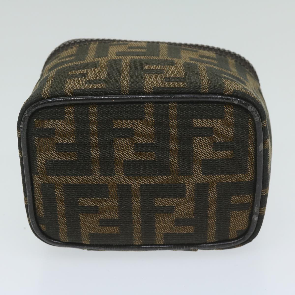 FENDI Zucca Canvas Vanity Pouch Brown Black 63932