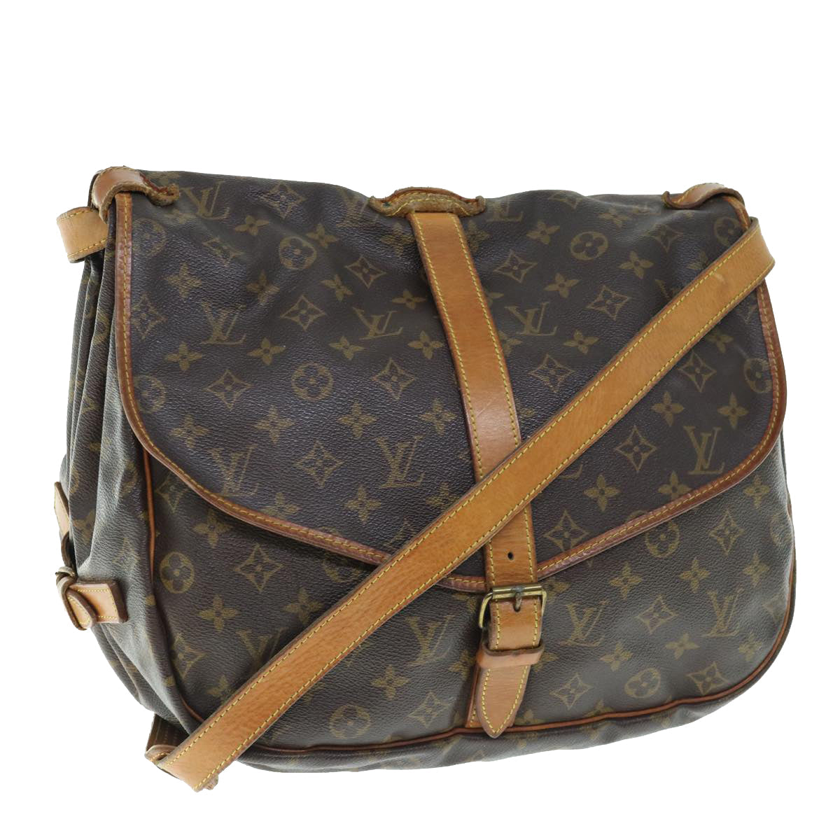 LOUIS VUITTON Monogram Saumur 35 Shoulder Bag M42254 LV 63956