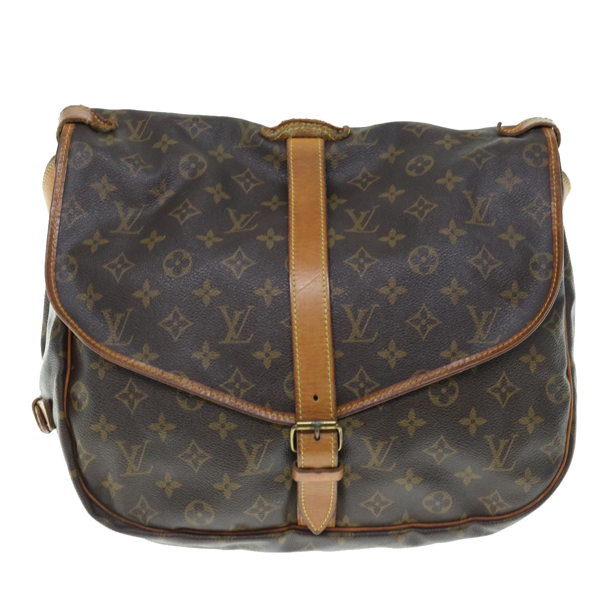 LOUIS VUITTON Monogram Saumur 35 Shoulder Bag M42254 LV 63956