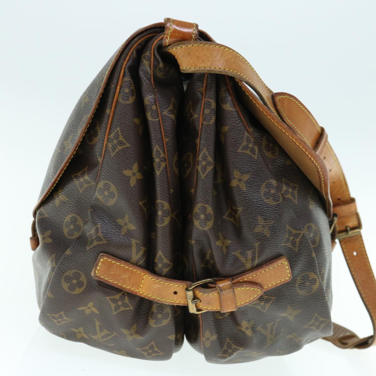 LOUIS VUITTON Monogram Saumur 35 Shoulder Bag M42254 LV 63956