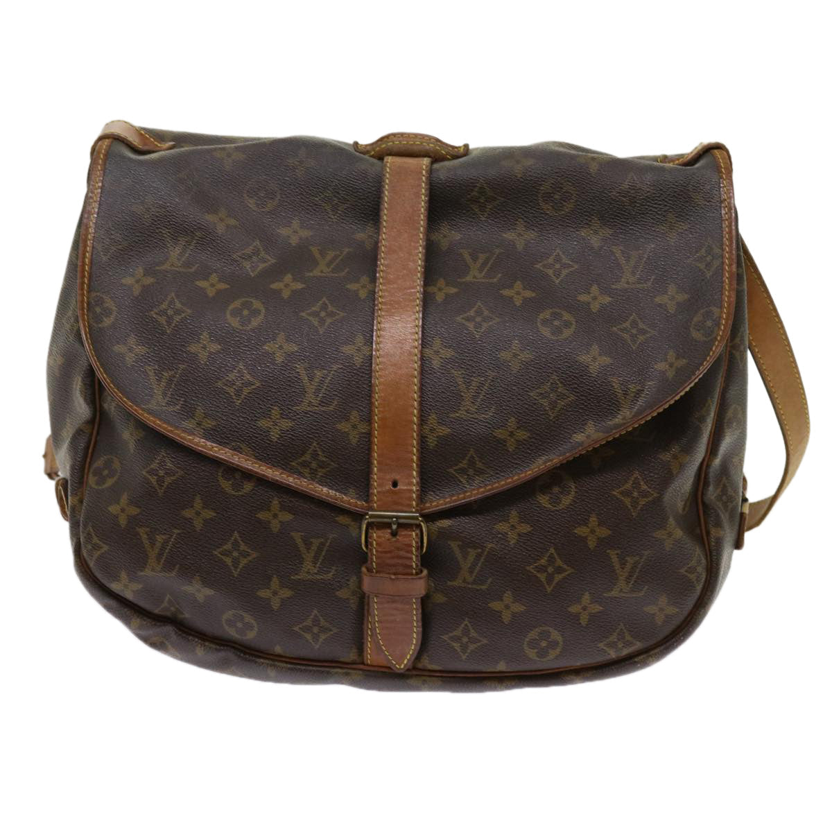 LOUIS VUITTON Monogram Saumur 35 Shoulder Bag M42254 LV 64074
