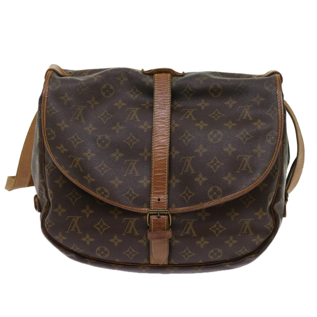 LOUIS VUITTON Monogram Saumur 35 Shoulder Bag M42254 LV 64074