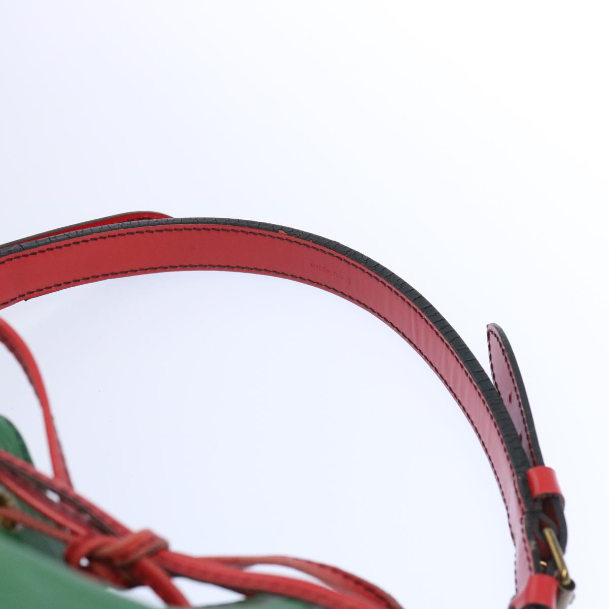 LOUIS VUITTON Epi Petit Noe Shoulder Bag Bicolor Green Red M44147 LV 64091