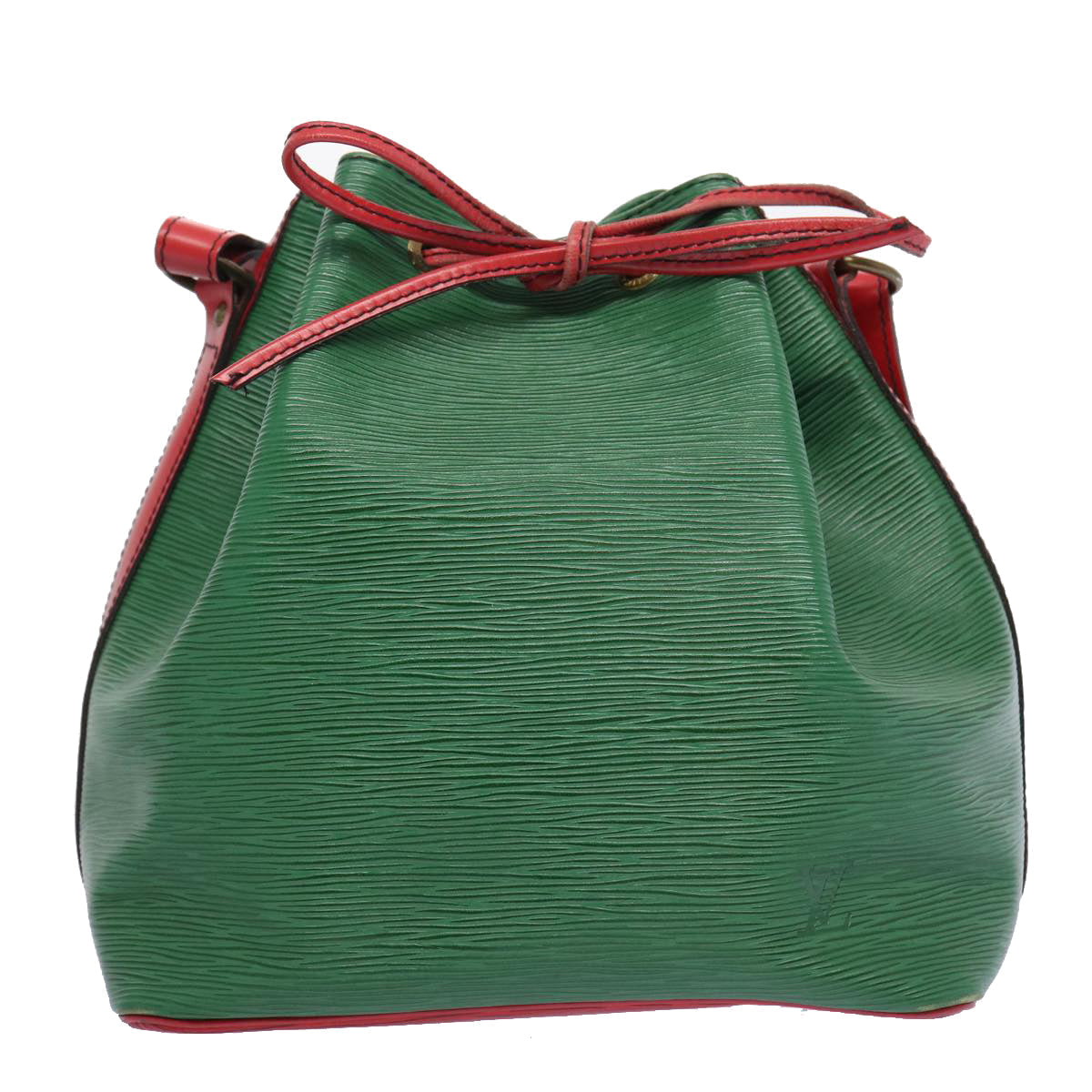 LOUIS VUITTON Epi Petit Noe Shoulder Bag Bicolor Green Red M44147 LV 64091