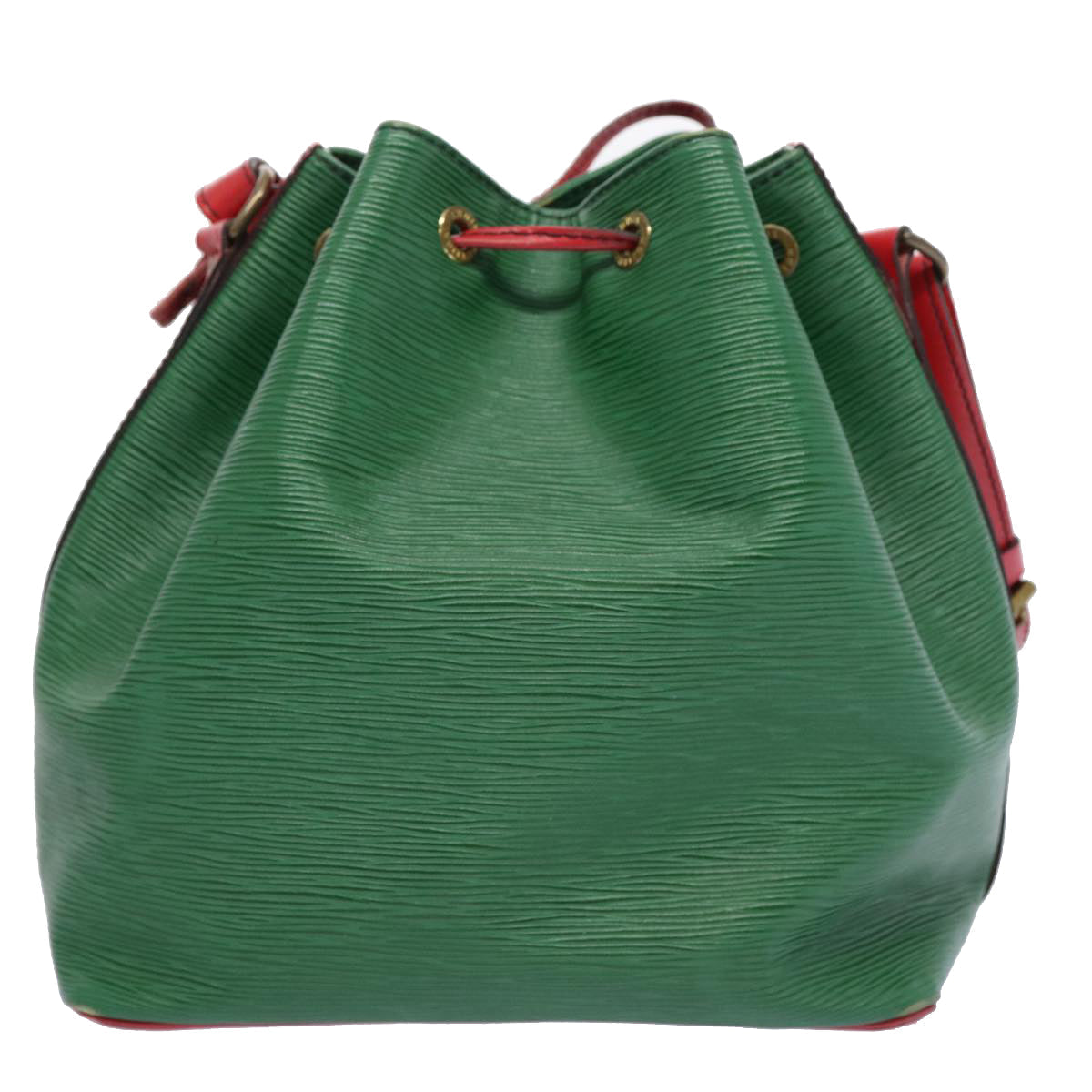 LOUIS VUITTON Epi Petit Noe Shoulder Bag Bicolor Green Red M44147 LV 64091