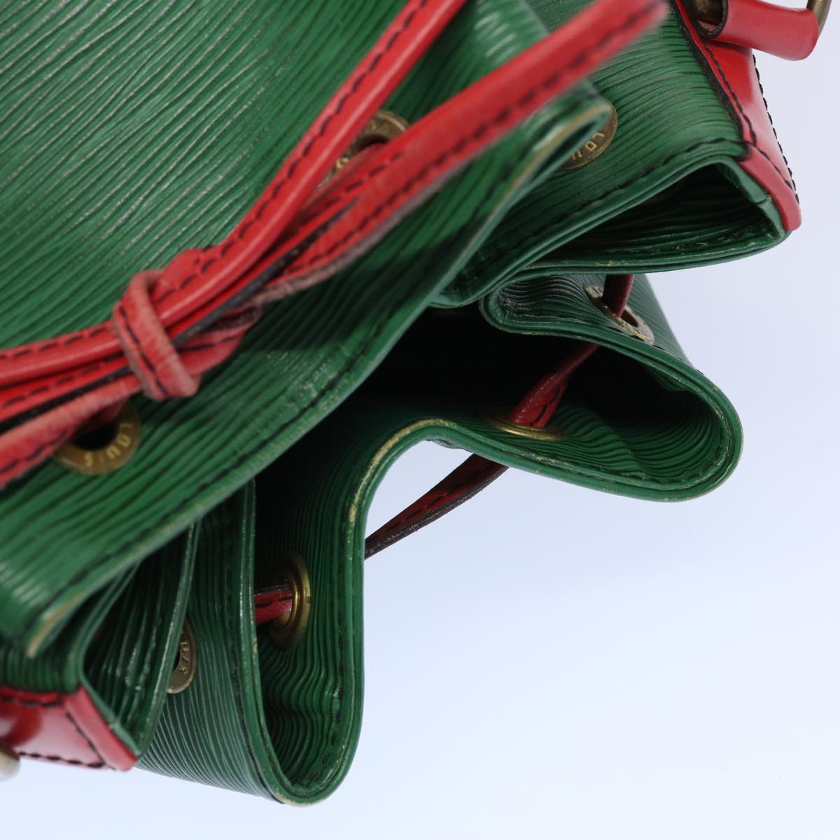 LOUIS VUITTON Epi Petit Noe Shoulder Bag Bicolor Green Red M44147 LV 64091