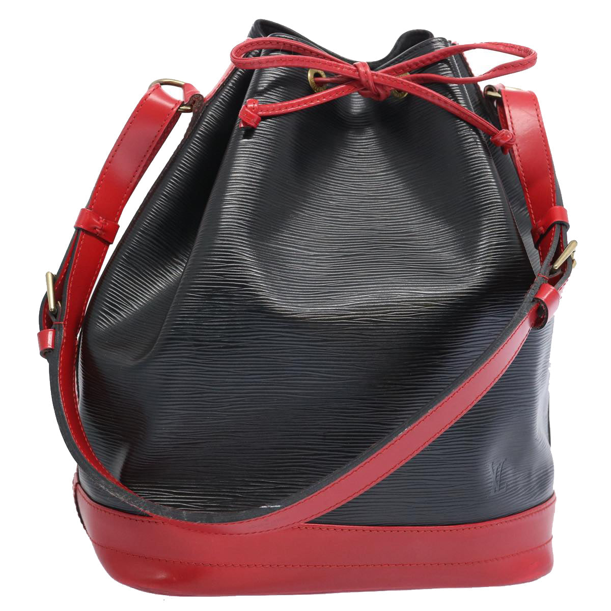 LOUIS VUITTON Epi Noe Shoulder Bag Bicolor Black Red M44017 LV 64093