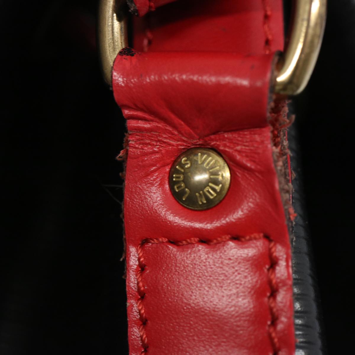 LOUIS VUITTON Epi Noe Shoulder Bag Bicolor Black Red M44017 LV 64093