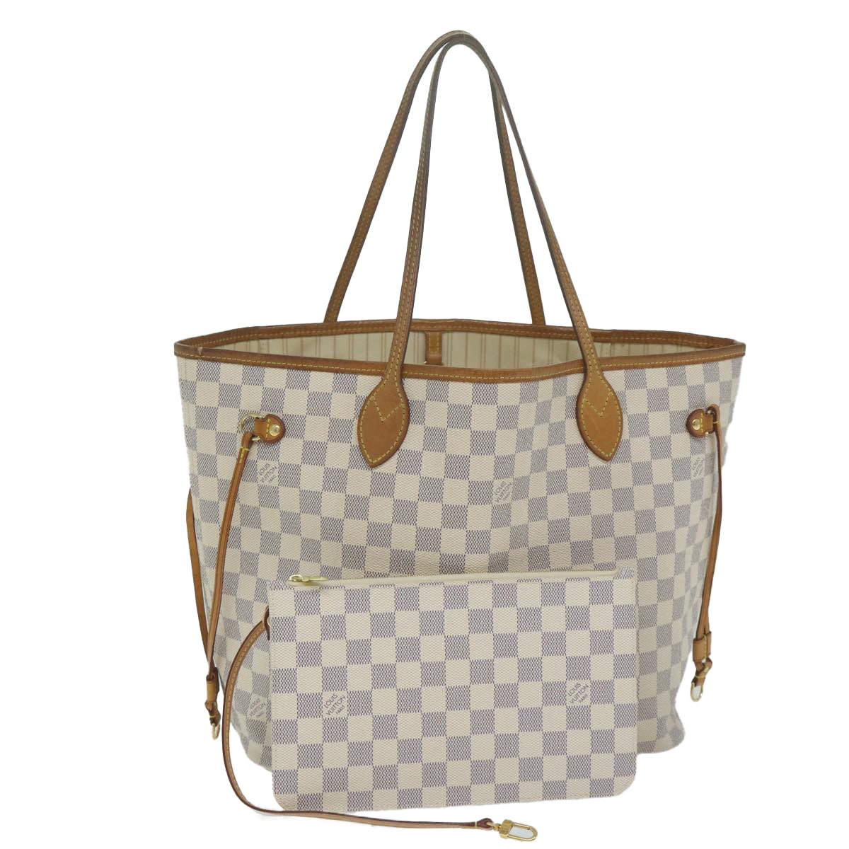 LOUIS VUITTON Damier Azur Neverfull MM Tote Bag N41605 LV 64098