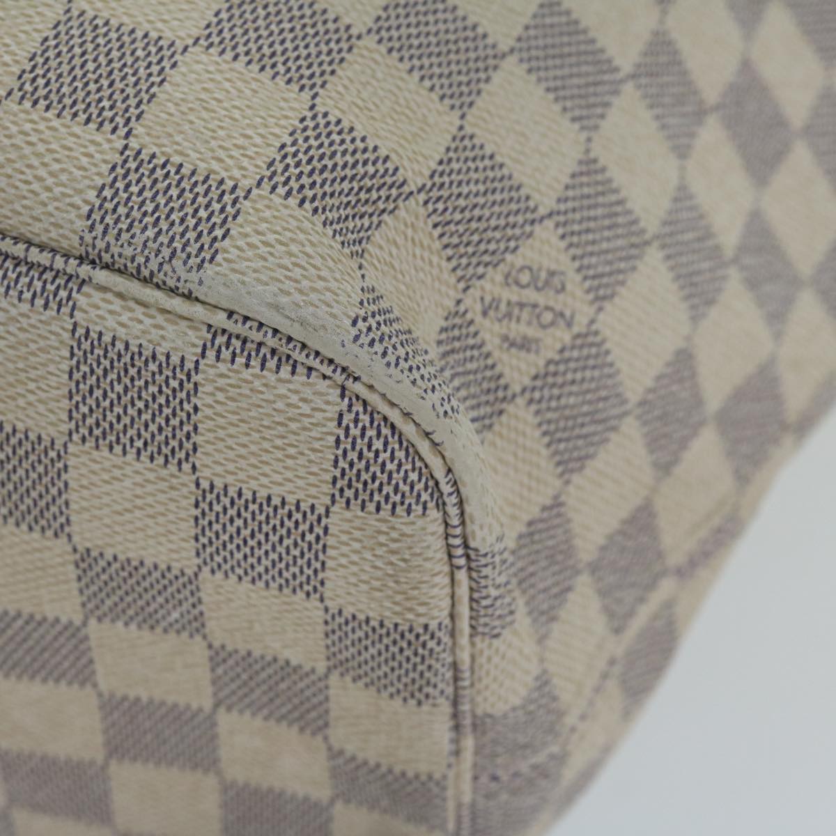 LOUIS VUITTON Damier Azur Neverfull MM Tote Bag N41605 LV 64098