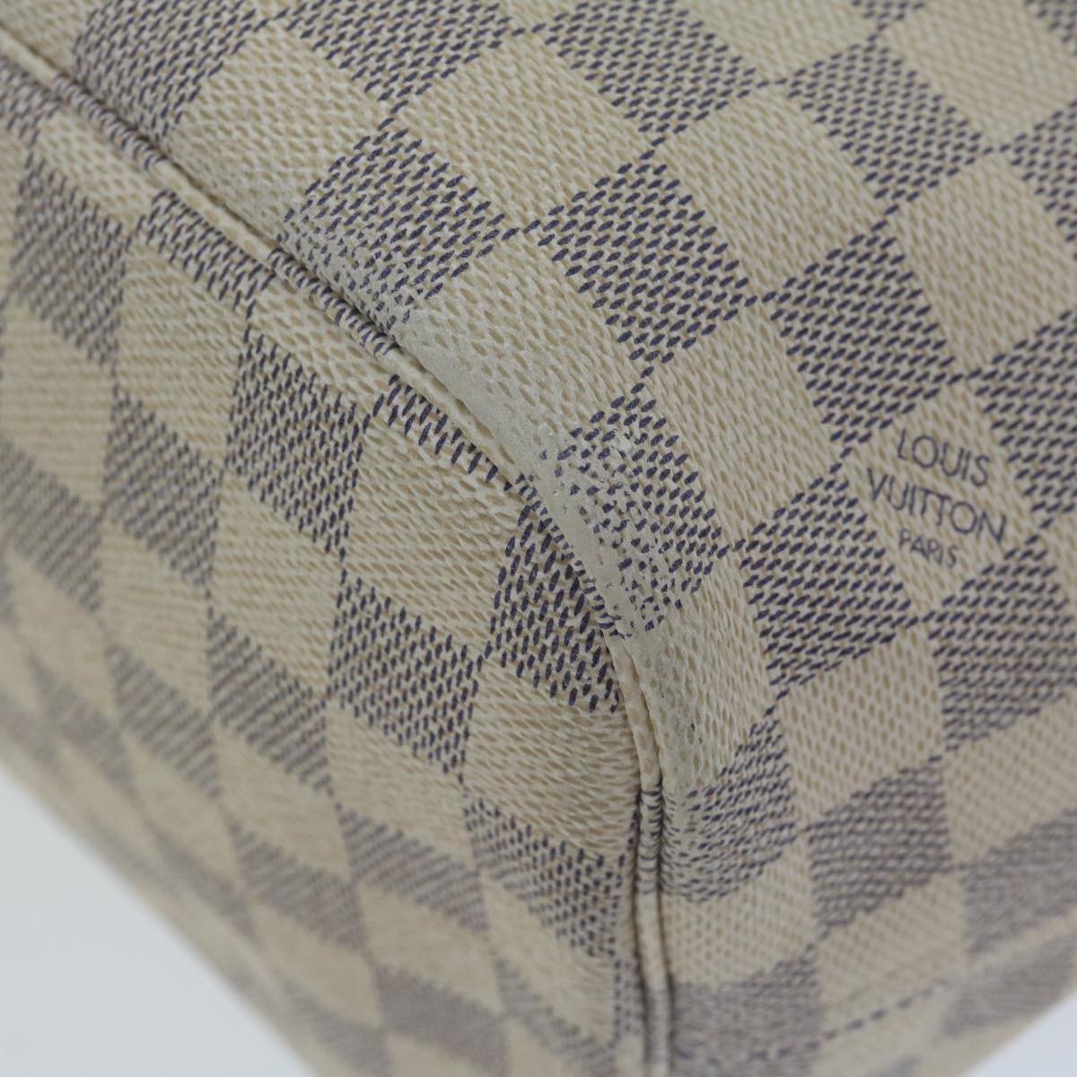 LOUIS VUITTON Damier Azur Neverfull MM Tote Bag N41605 LV 64098