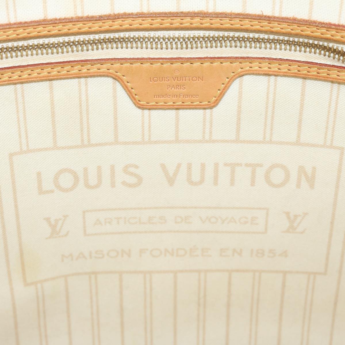 LOUIS VUITTON Damier Azur Neverfull MM Tote Bag N41605 LV 64098