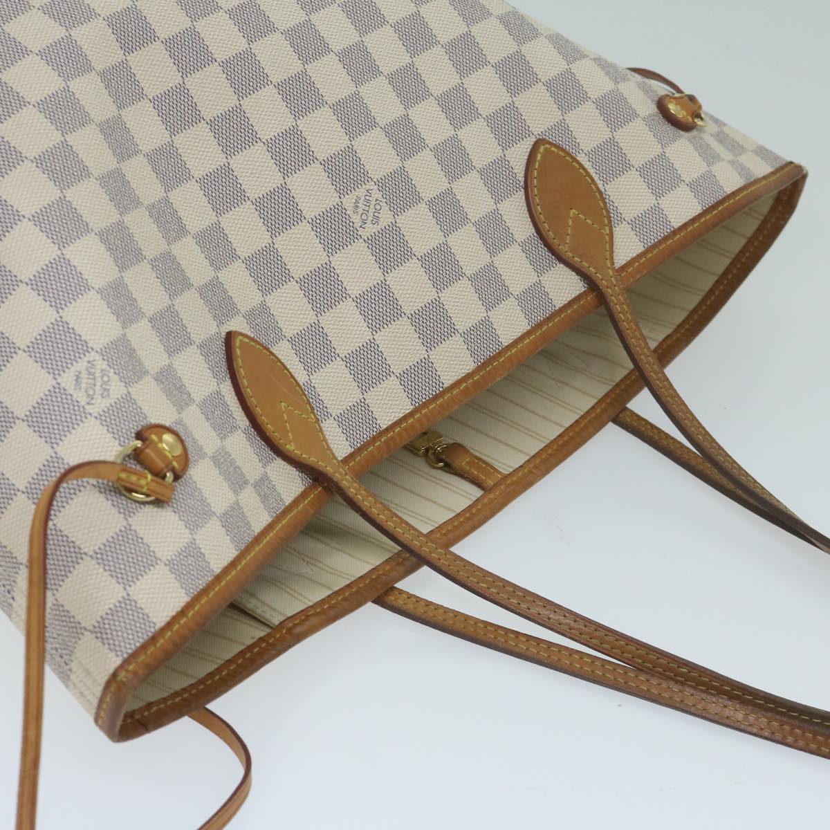 LOUIS VUITTON Damier Azur Neverfull MM Tote Bag N41605 LV 64098