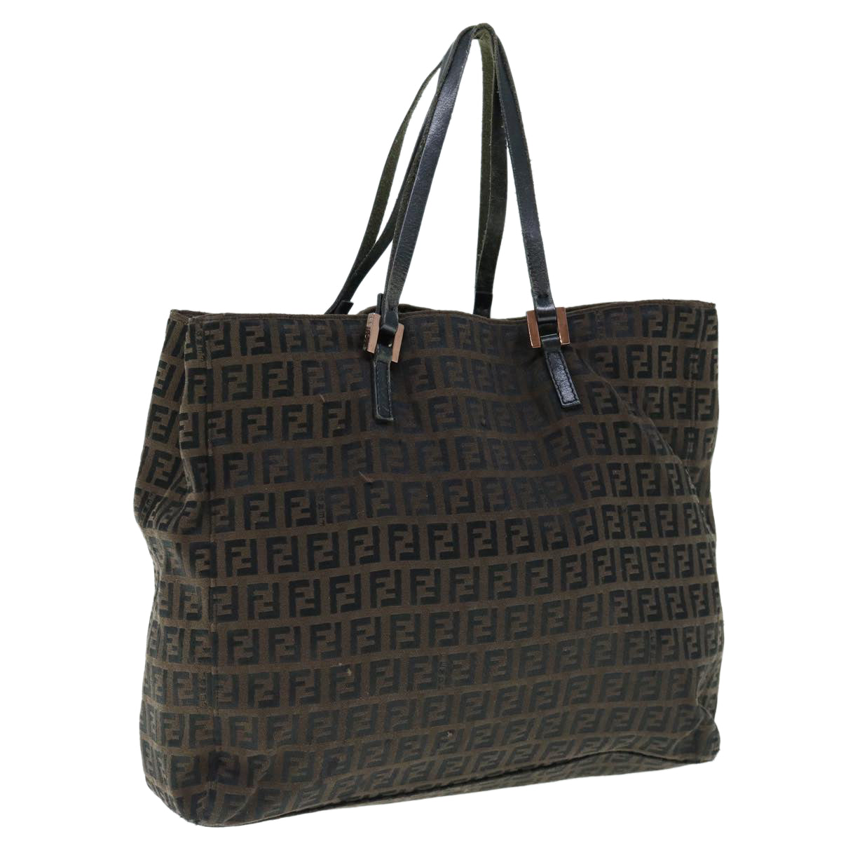 FENDI Zucchino Canvas Tote Bag Brown 64110