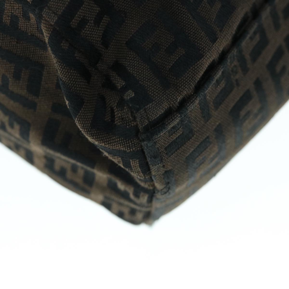 FENDI Zucchino Canvas Tote Bag Brown 64110