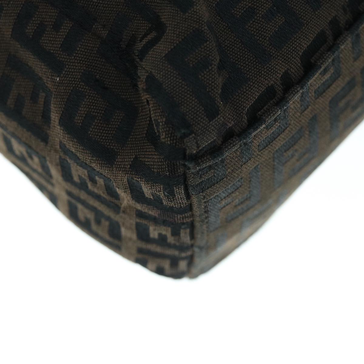 FENDI Zucchino Canvas Tote Bag Brown 64110