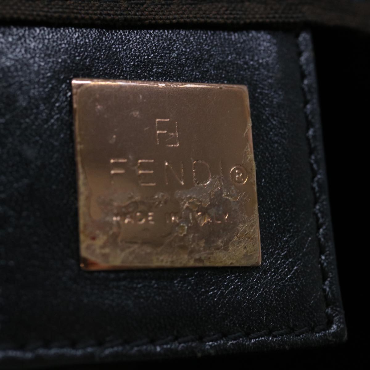 FENDI Zucchino Canvas Tote Bag Brown 64110