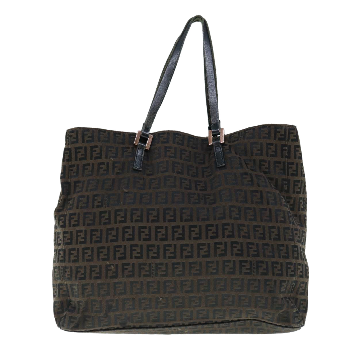 FENDI Zucchino Canvas Tote Bag Brown 64110