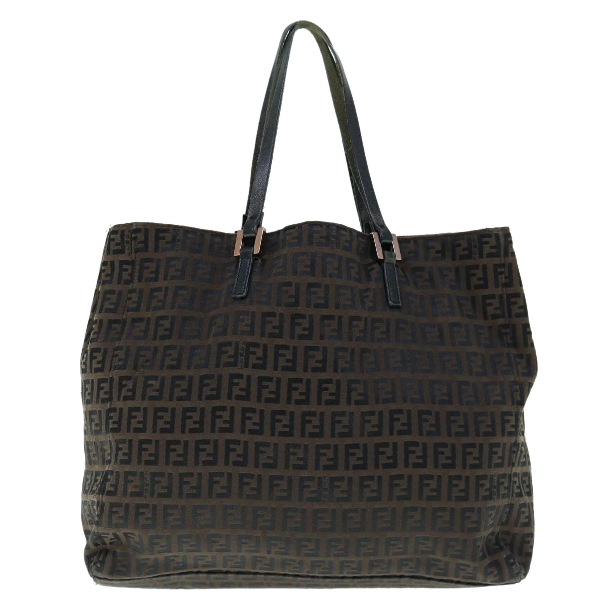 FENDI Zucchino Canvas Tote Bag Brown 64110