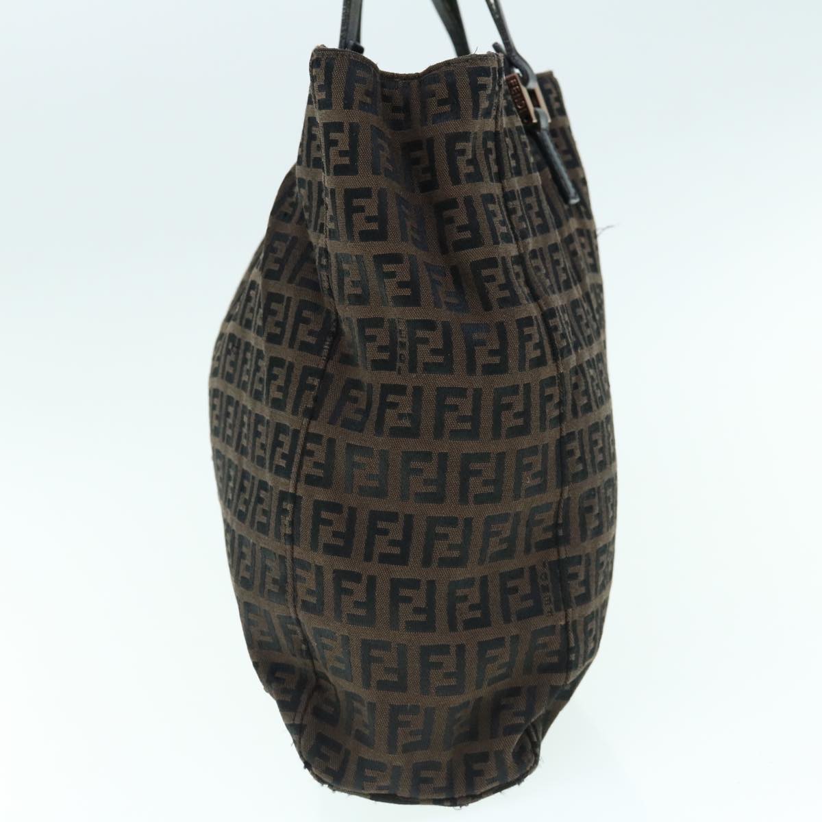FENDI Zucchino Canvas Tote Bag Brown 64110