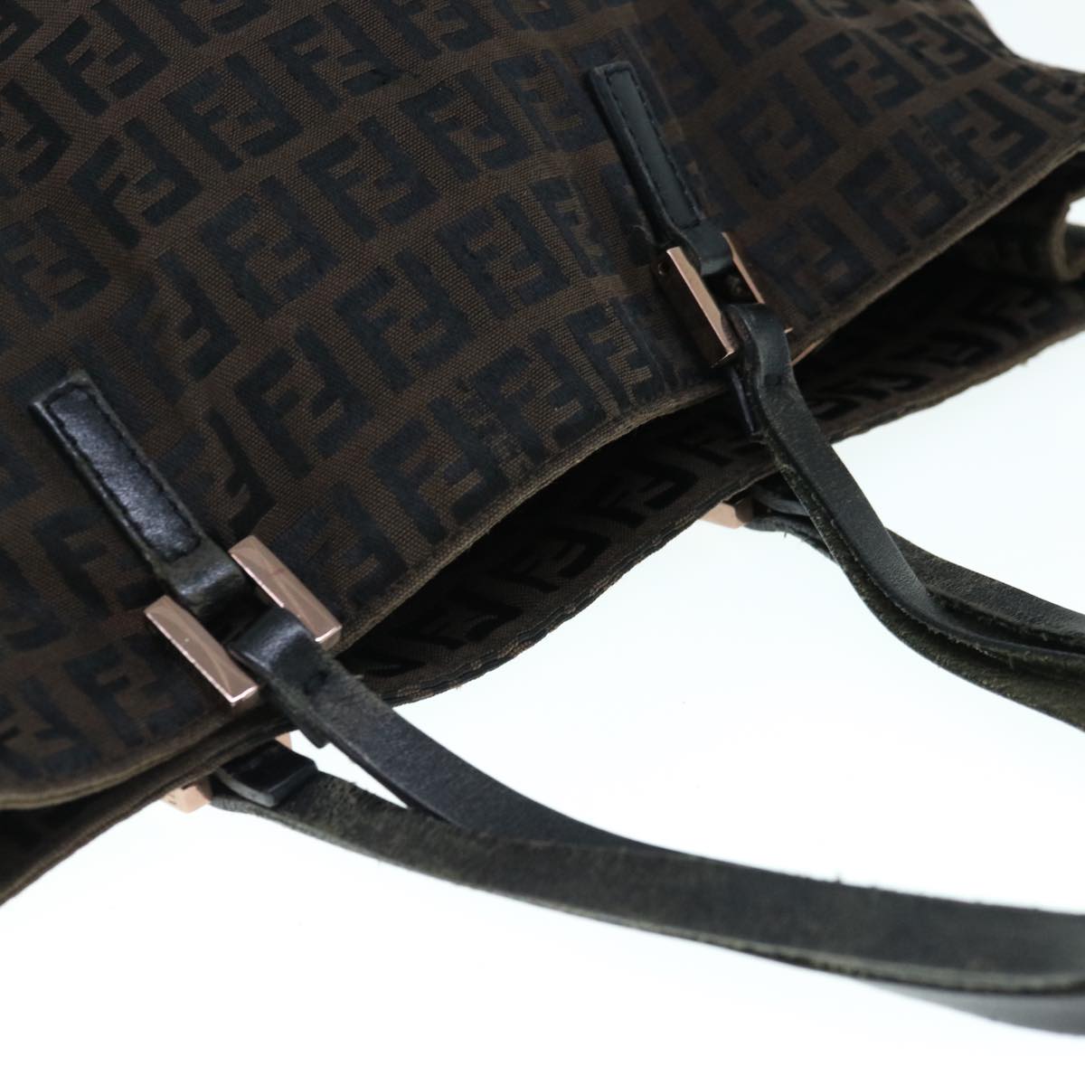 FENDI Zucchino Canvas Tote Bag Brown 64110