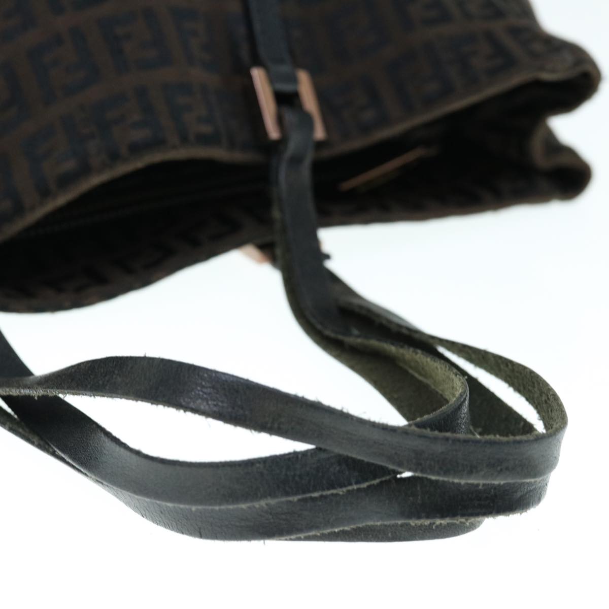 FENDI Zucchino Canvas Tote Bag Brown 64110