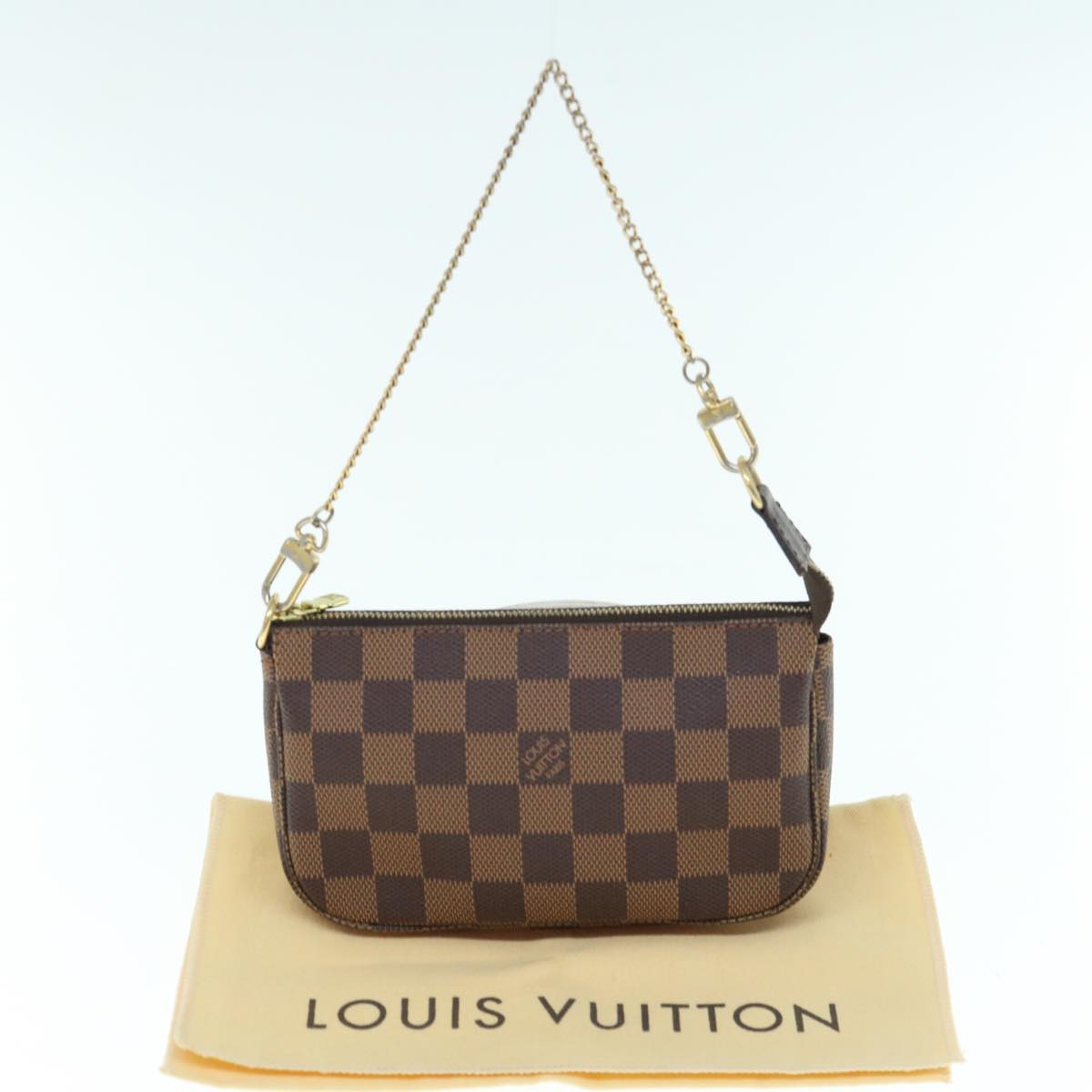 LOUIS VUITTON Damier Ebene Mini Pochette Accessoires Pouch N58009 LV 64190