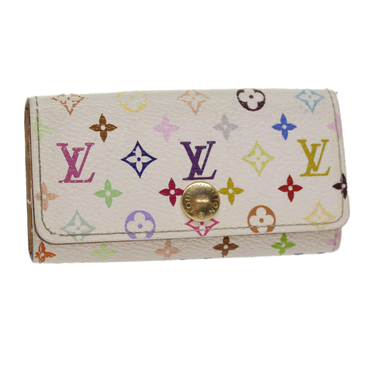 LOUIS VUITTON Monogram Multicolor Multi Cles 4 Keys Case White M60043 64211