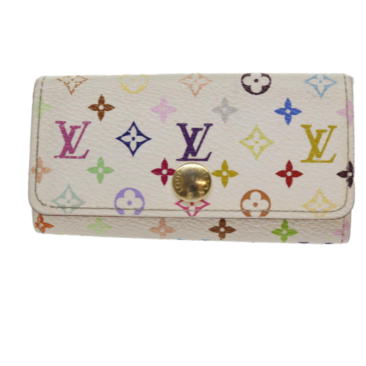 LOUIS VUITTON Monogram Multicolor Multi Cles 4 Keys Case White M60043 64211