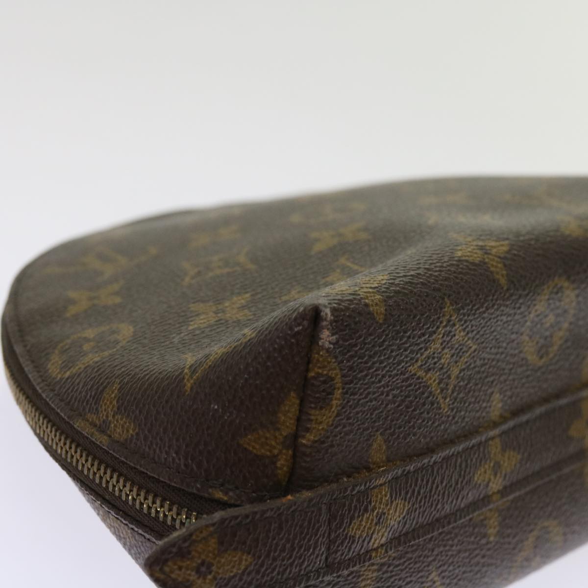 LOUIS VUITTON Monogram Trousse Demi Ronde Cosmetic Pouch M47520 LV 64212