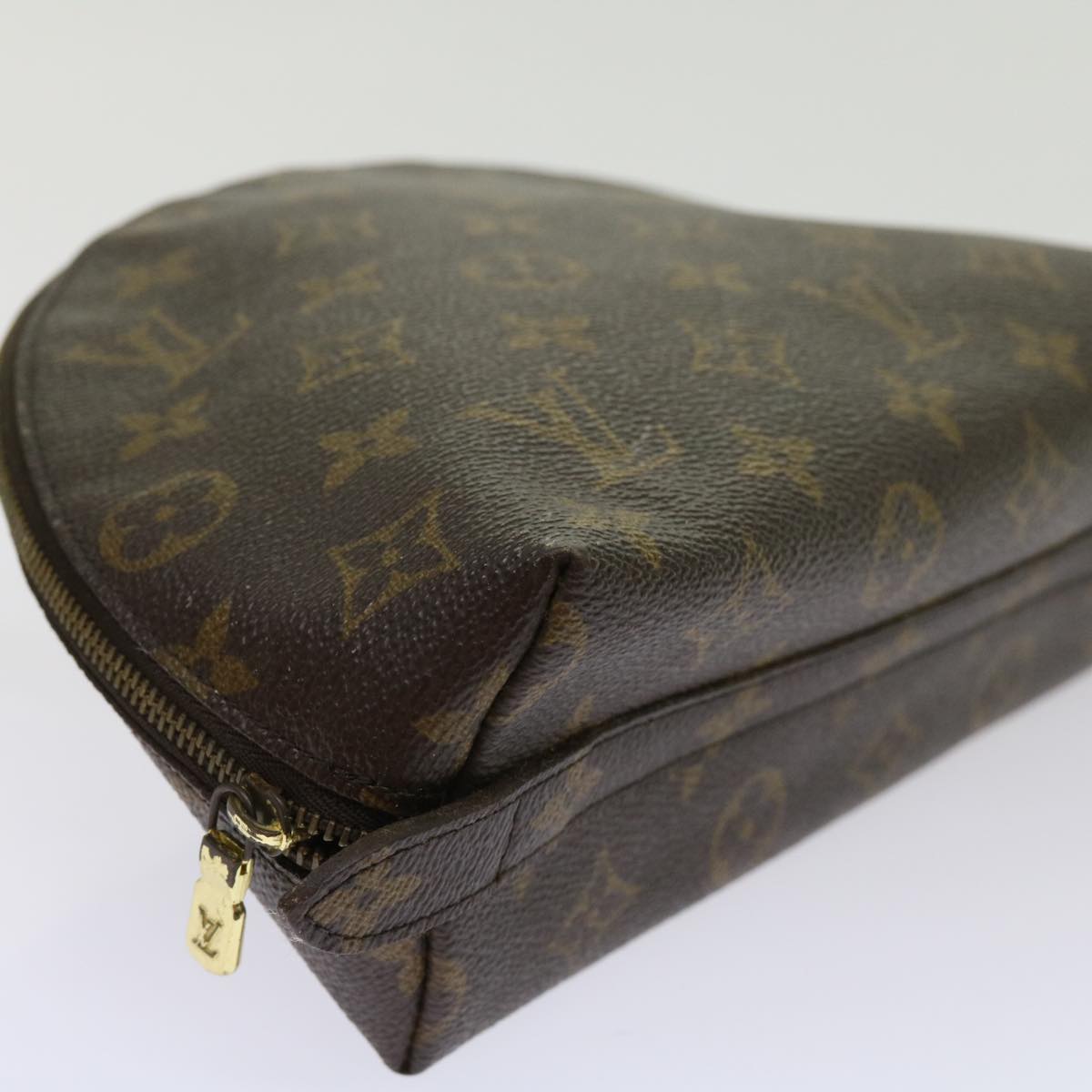 LOUIS VUITTON Monogram Trousse Demi Ronde Cosmetic Pouch M47520 LV 64212
