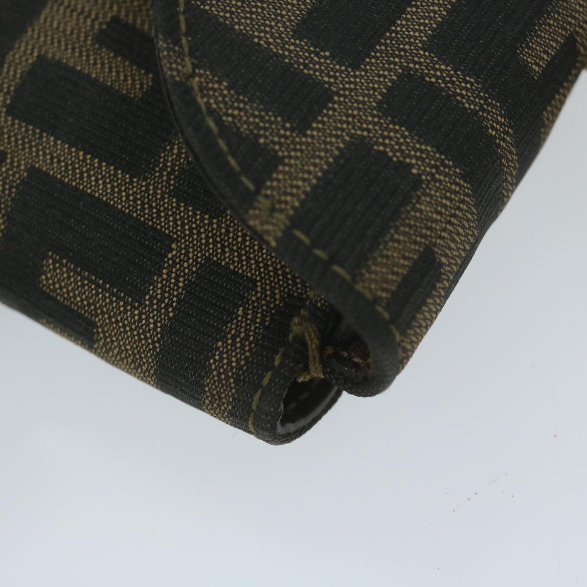 FENDI Zucca Canvas Hand Bag Black Brown 64269