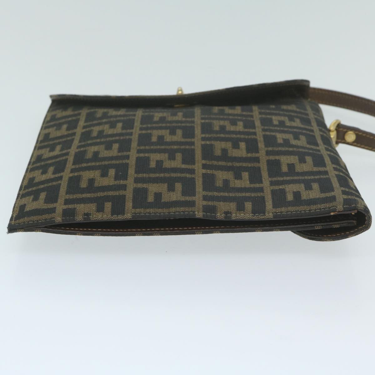 FENDI Zucca Canvas Hand Bag Black Brown 64269
